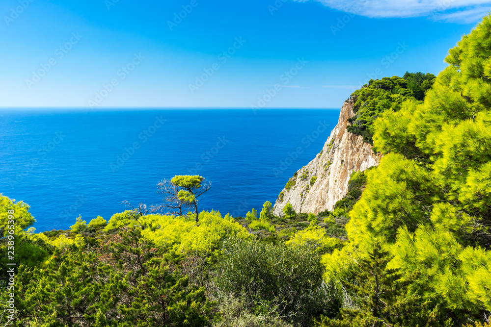 Greece, Zakynthos, Endless view to blue horizon of the ocean Greece, Zakynthos, Endless view to blue horizon of the ocean