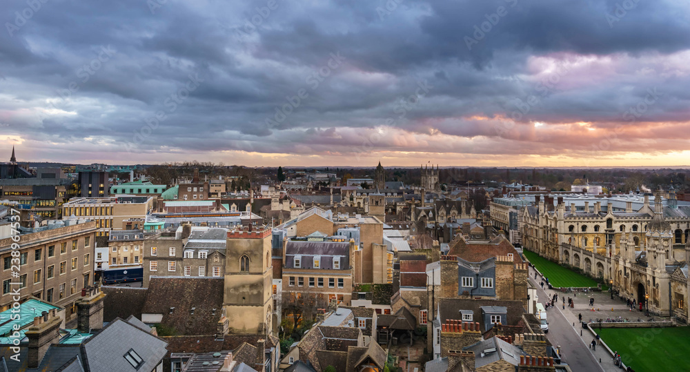 panoramic view of  city Cambridge