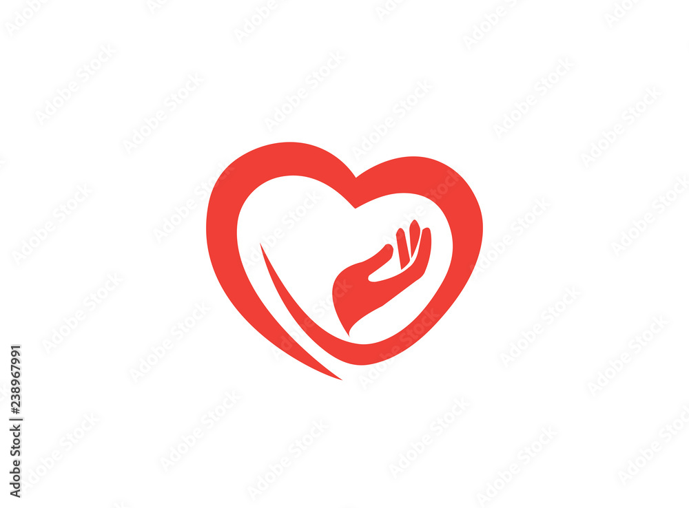 human mom heart care with hand und Herz logo design human mom heart care with hand und Herz logo design