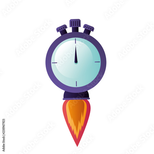 chronometer with rocket isolated icon