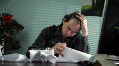 Businessman tired of working day