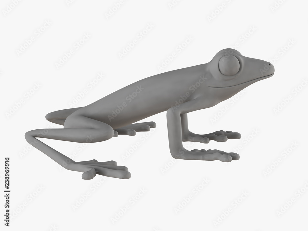 Gray frog on a white background 3d rendering Gray frog on a white background 3d rendering