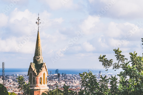 Vue panoramique de Barcelone depuis le Parc Guell