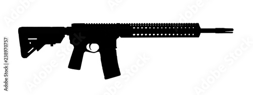 Obraz na płótnie Assault rifle silhouette on a white background