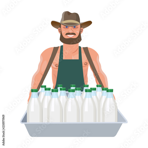 Milkman with a tray