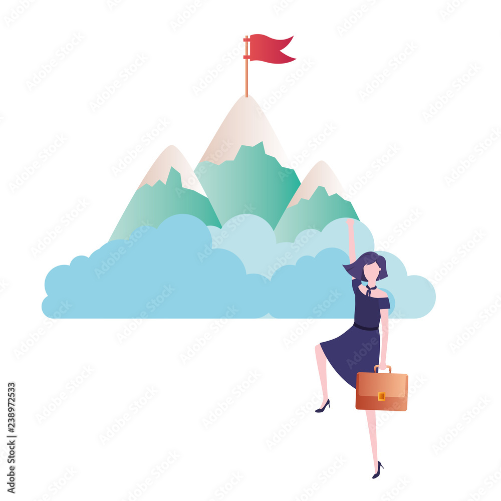 Fototapeta premium businesswoman with mountain