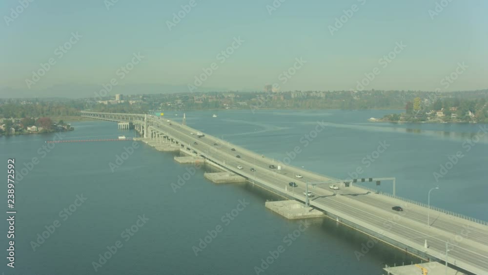 Aerial USA Highway Road in Seattle Washington Aerial USA Highway Road in Seattle Washington