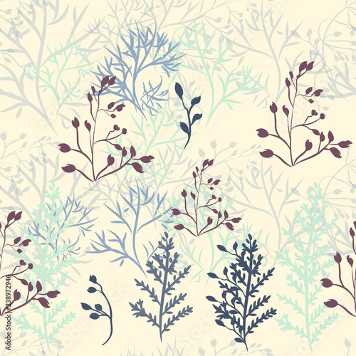 Rustic pattern vector florals and branches