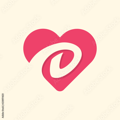Letter D Love Set Logo