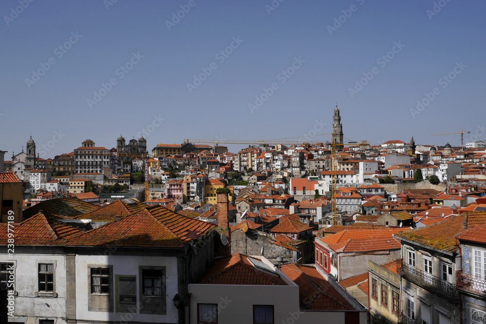 View over red tile rooftops, Porto, Portugal
