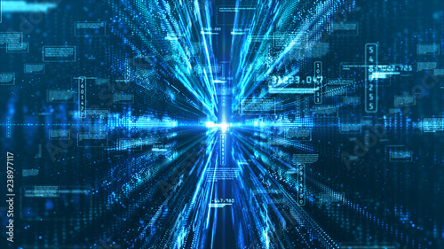 Vászonkép Hi-Tech digital display holographic information abstract background