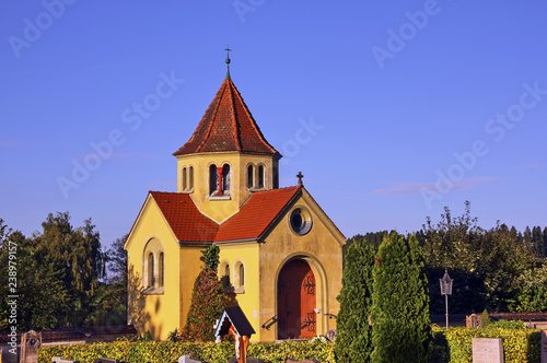 Crypt chapel in the cemetery of Ratzenried, Argenbühl, Allgaeu, Baden-Wurttemberg, Germany