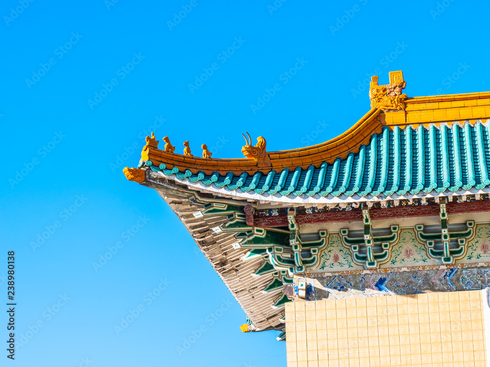 Obraz premium Beautiful architecture building exterior of national palace museum in taipei taiwan