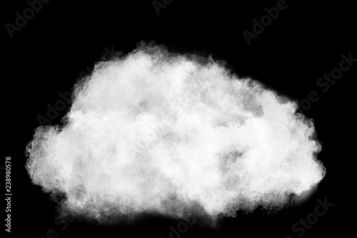 White powder explosion on black background.  © piyaphong