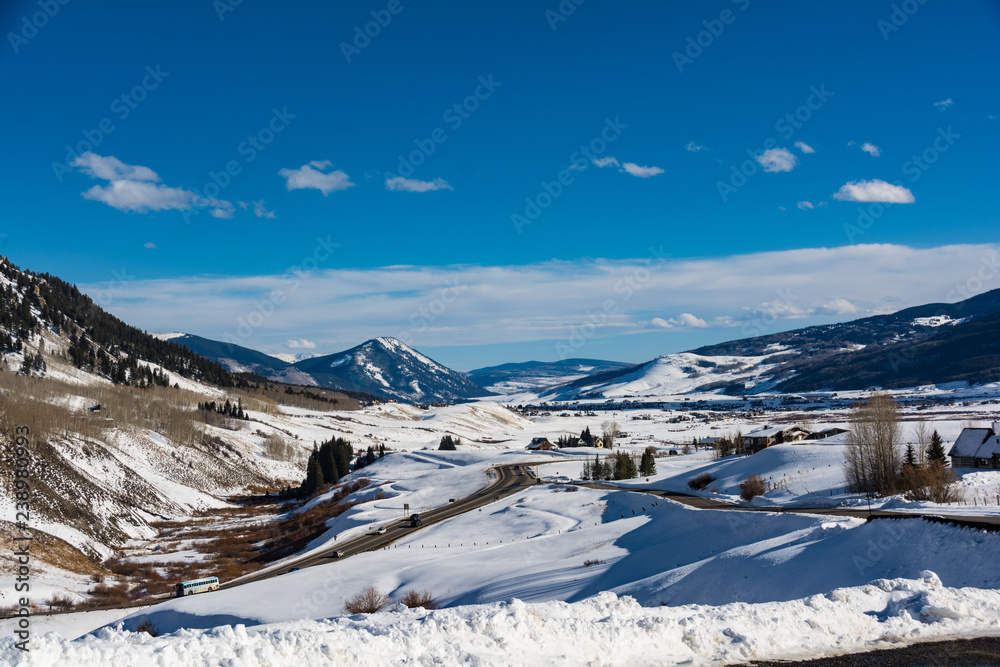 Crested Butte Colorado Rocky Mountains Winter Snow Covered 
