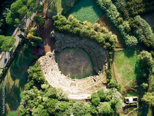 the ruins of a Roman Amphitheater in Sturi Tuscany