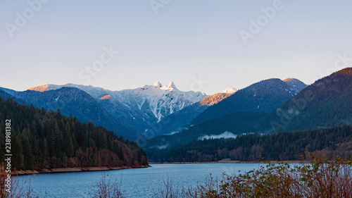 Evening View Across Clevleand Dam Reservoir To The Lions - winter