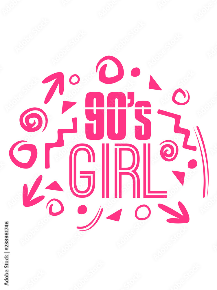 90s girl neunziger jahre retro mädchen frau weiblich cool funky style logo design geburtstag geschenk party feiern 90er jahrgang jahrzehnt