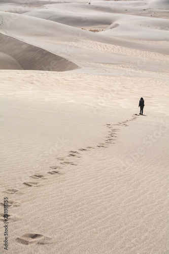 Great Sand Dunes National Park Colorado Sand Texture Foot Prints