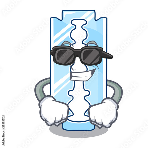 Super cool razor blade a on shape cartoon