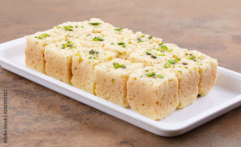Indian Traditional Famous Sweet Food Mysore Pak or Mysoor Pak Indian Traditional Famous Sweet Food Mysore Pak or Mysoor Pak