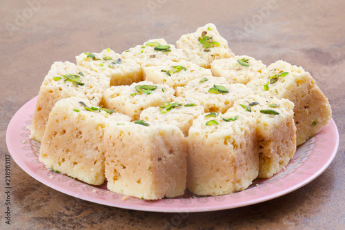 Indian Traditional Famous Sweet Food Mysore Pak or Mysoor Pak photo