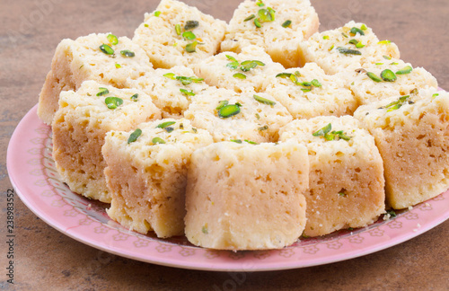 Indian Traditional Famous Sweet Food Mysore Pak or Mysoor Pak photo