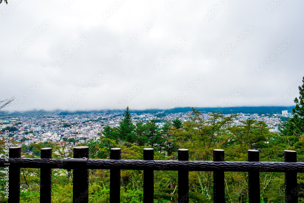 View on Chureito Pagoda Fujiyoshida Yamanashi in japan, Sep 2018