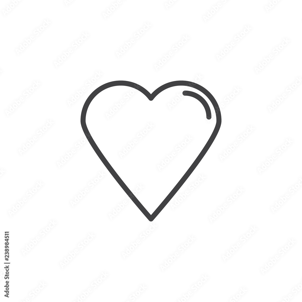 Favorite, heart outline icon. linear style sign for mobile concept and web design. Rate heart simple line vector icon. Symbol, logo illustration. Pixel perfect vector graphics