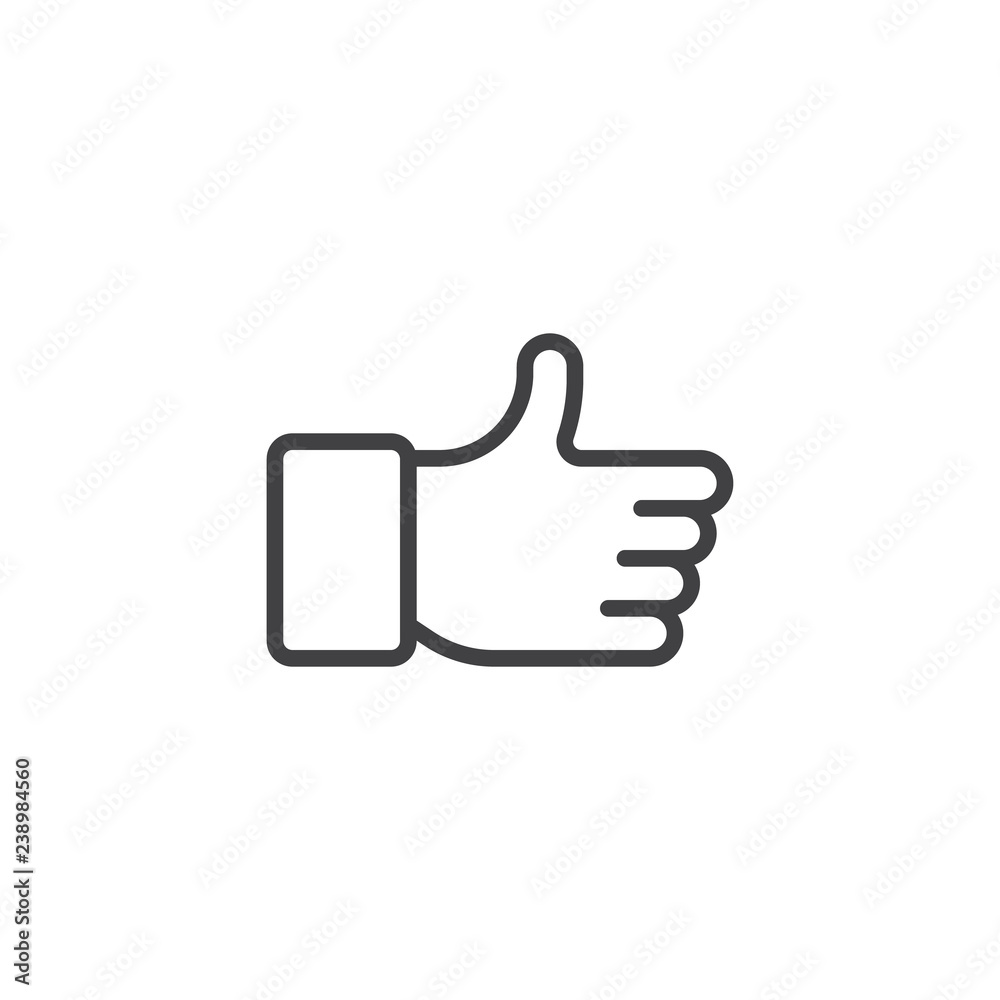 Thumbs up, like outline icon. linear style sign for mobile concept and web design. Favorite, like simple line vector icon. Symbol, logo illustration. Pixel perfect vector graphics Thumbs up, like outline icon. linear style sign for mobile concept and web design. Favorite, like simple line vector icon. Symbol, logo illustration. Pixel perfect vector graphics