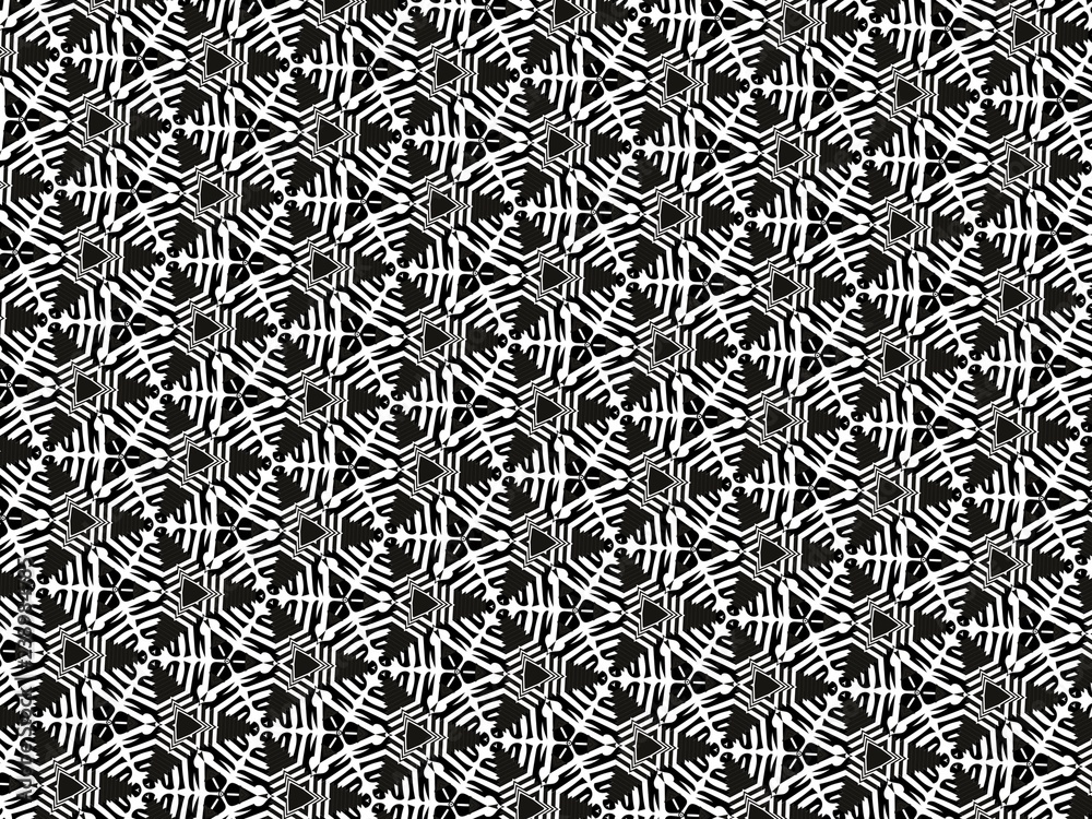 Black and white ornament. Black and white ornament.
