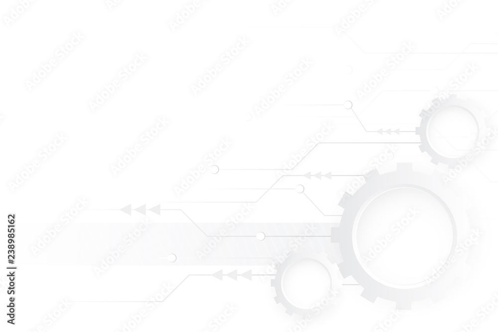 Clean white background. Creative and Modern gear background design for business. presentation on standard of use. Eps10 vector illustration.