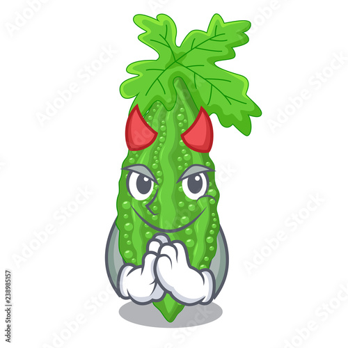 Devil bitter melon character on vegetables fresh