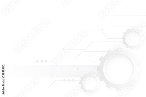 Clean white background. Creative and Modern gear background design for business. presentation on standard of use. Eps10 vector illustration.