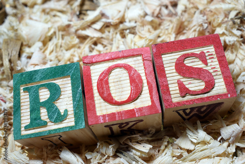 return on sales acronym on wooden blocks business and financial terminologies photo