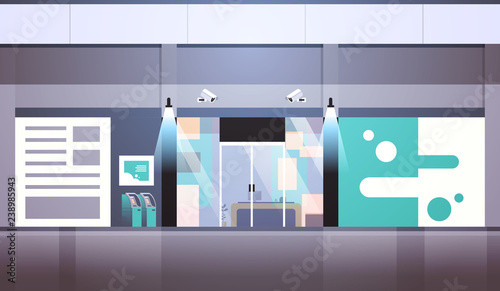 security guard entrance door business building exterior night vision CCTV surveillance system camera equipment flat horizontal