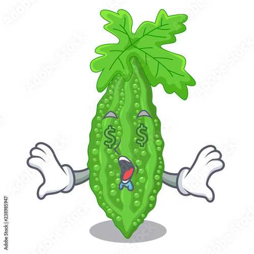 Money eye momordica bitter melon on pear cartoon