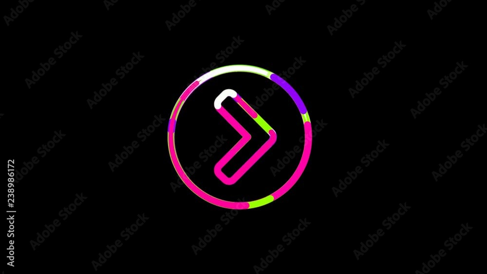 Circles gather in symbol chevron circle right. After it crumbles in a line and moves to the camera. Alpha channel black Circles gather in symbol chevron circle right. After it crumbles in a line and moves to the camera. Alpha channel black
