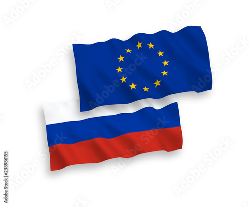 Russian and European Union flags