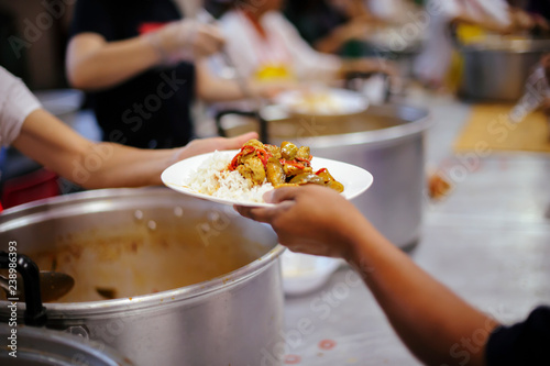 Fotografie Charity food shared to everyone in society and the poor need this charity food