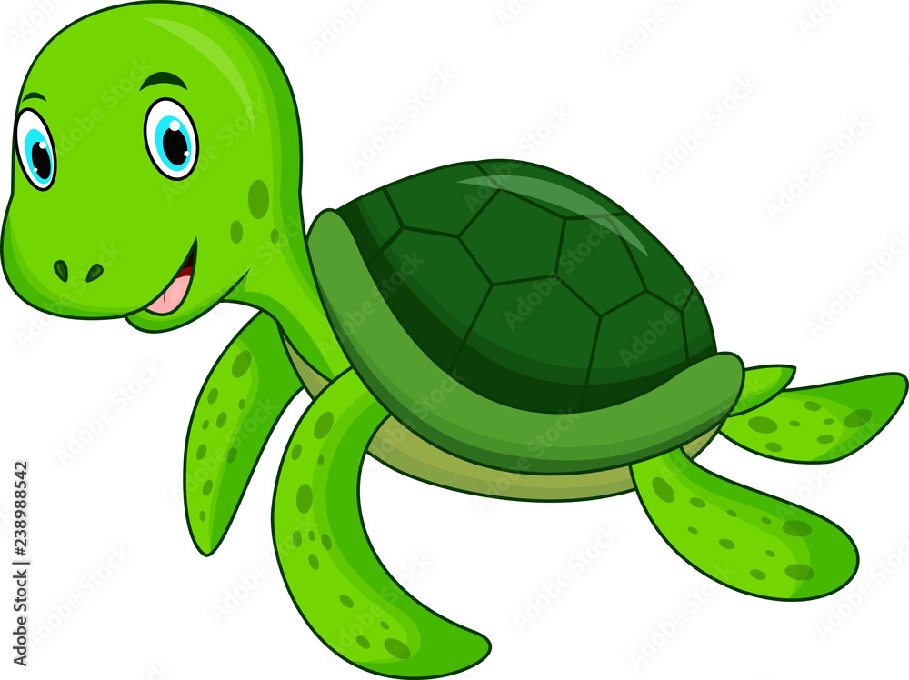 Fototapeta premium Cute cartoon turtle 