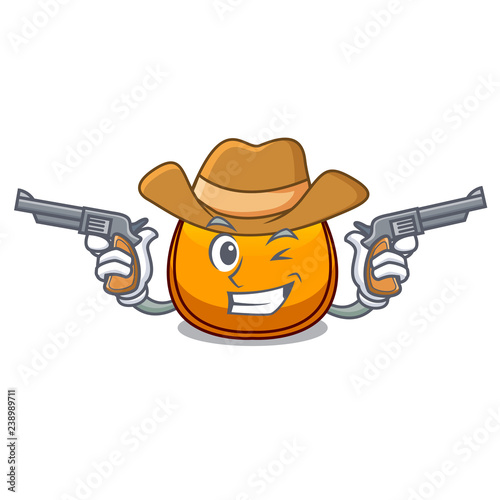 Cowboy female hobo bag isolated on mascot