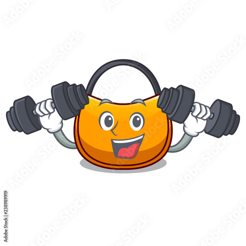 Fitness female hobo bag isolated on mascot