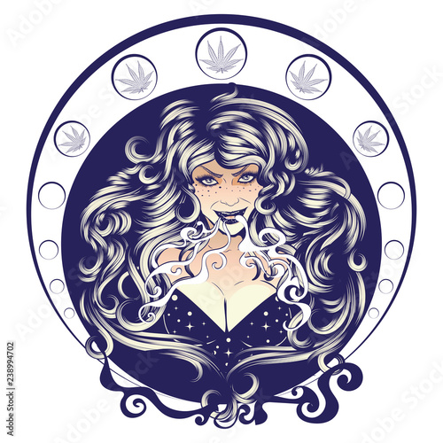 Smoking girl design