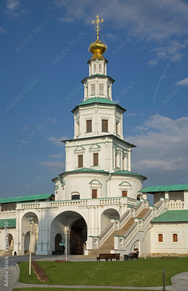 Gate church of Entry of Lord into Jerusalem of Resurrection (New Jerusalem) monastery in Istra. Russia