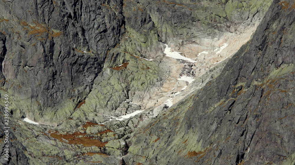Rock walls of high peaks in Tatra Mountains