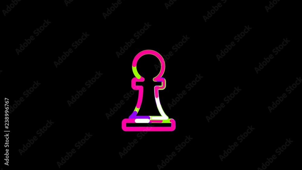 Circles gather in symbol chess pawn. After it crumbles in a line and moves to the camera. Alpha channel black Circles gather in symbol chess pawn. After it crumbles in a line and moves to the camera. Alpha channel black