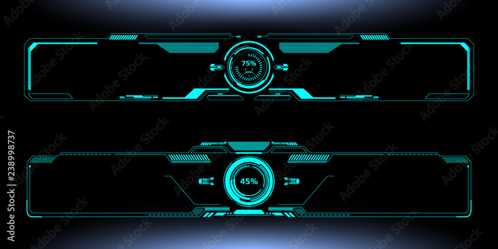 HUD Futuristic Technology Interface Screen Elements Panel Vector ...