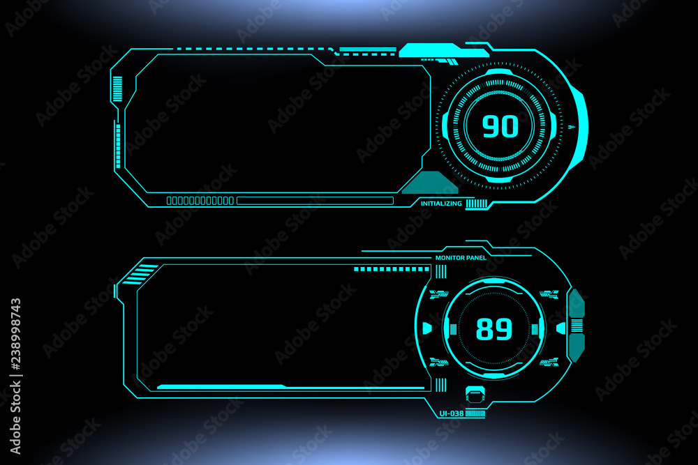 HUD Futuristic Technology Interface Screen Elements Panel Vector ...