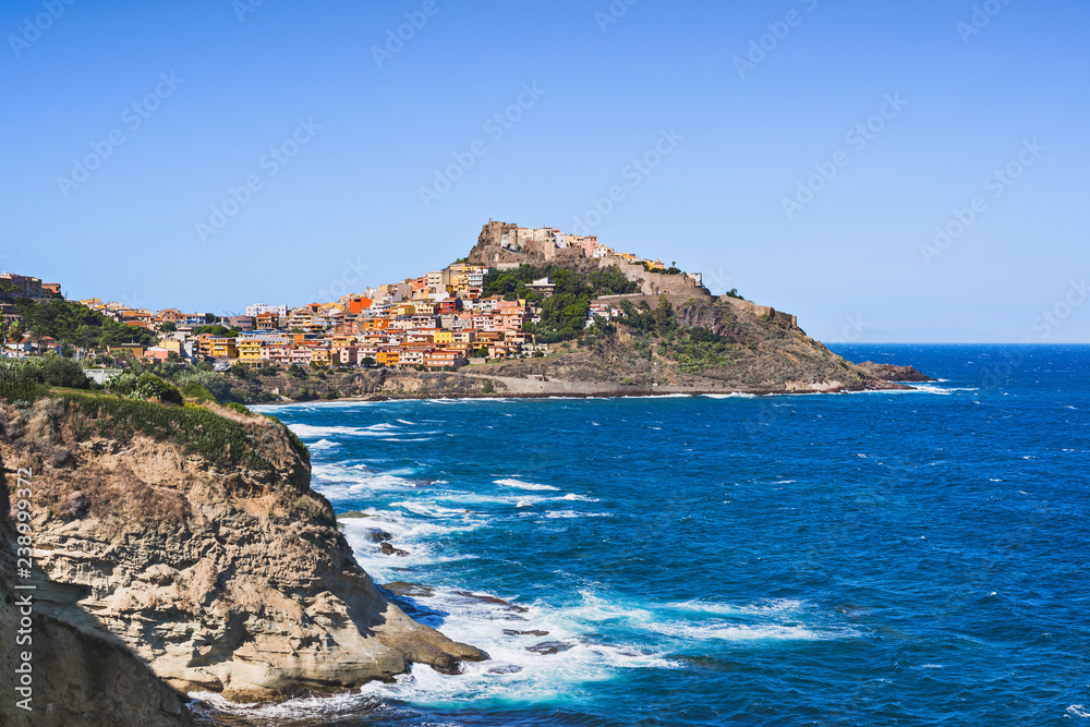 Beautiful view of Castelsardo town, Sardinia island, Italy. Popular travel destination